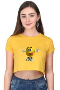 Women Crop Top-Smiley Edition Yellow